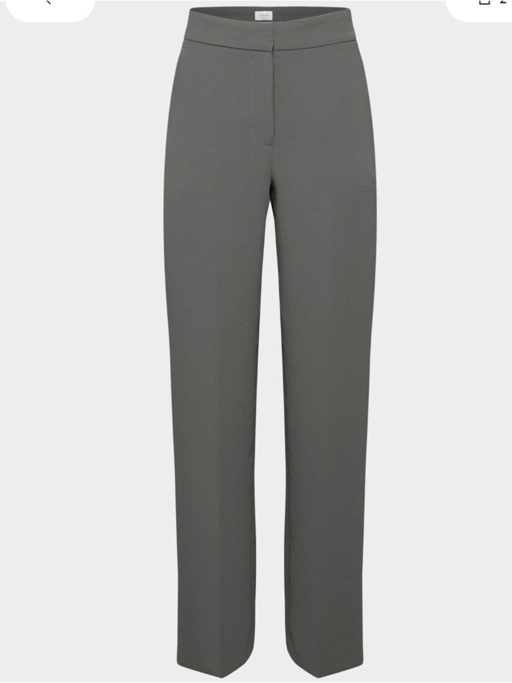 Aritzia Straight-Leg Trousers in Charcoal Gray